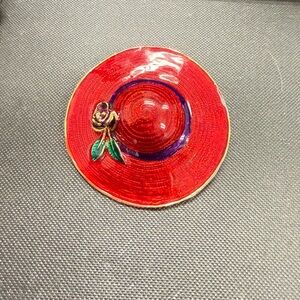 Source Unknown Red and Purple Brooch